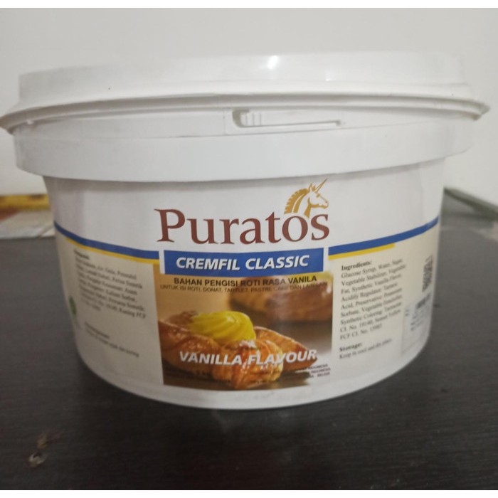 Selai Vanilla Puratos Creamfil Classic Vanila Flavour Ukuran 5 kg Filling Donut Filling Roti