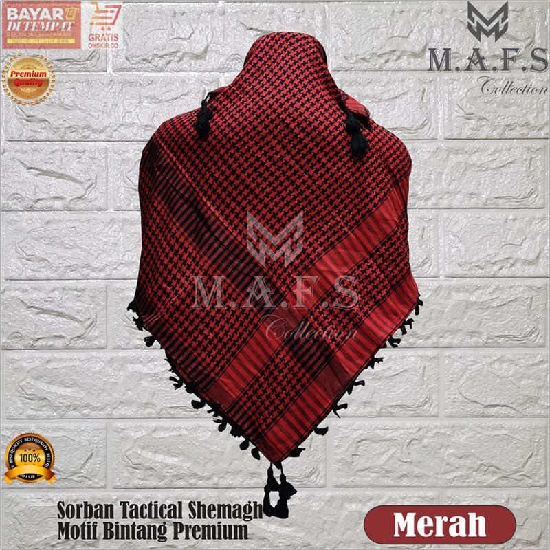Cod sorban merah sorban palestina sorbanmurah tajmahal-Merah