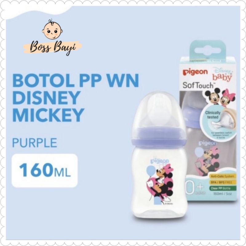 Pigeon Botol Dot Peristaltic Plus Wide Neck 160ml Mickey