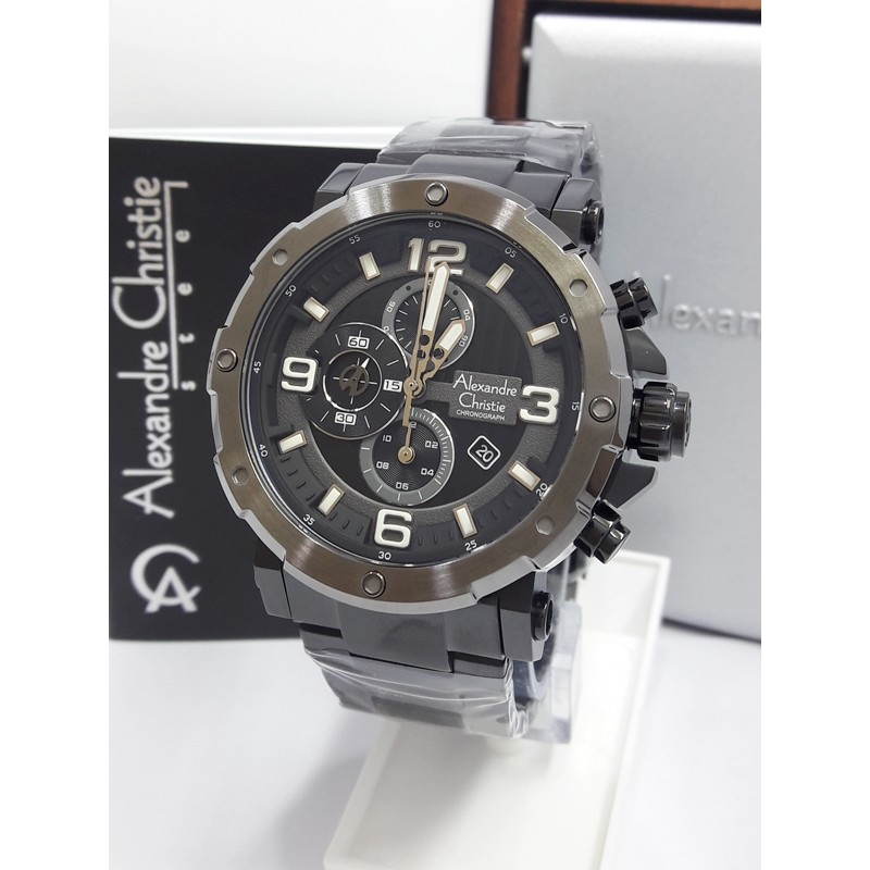 Jam Tangan Pria Alexandre Christie AC 6474 MC BLGY Original Stainless