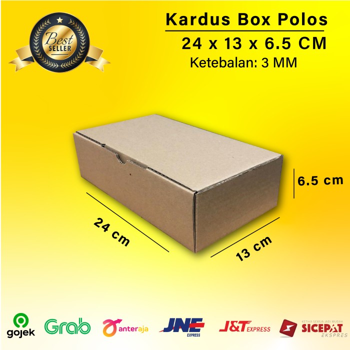 

Kardus Box Die Cut 24x13x6,5 CM Dus Packing Packaging Baru Polos