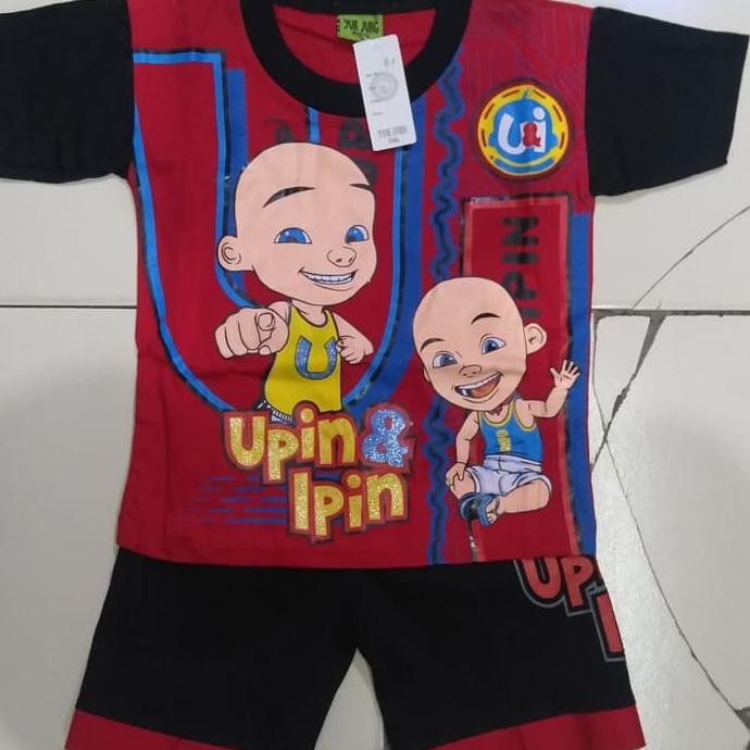 Setelan Baju Anak Laki-Laki Upin&Ipin Umur 2 - 3 Tahun