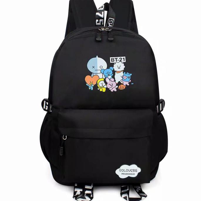 TAS BT21 BTS KPOP TAS SEKOLAH ANAK PEREMPUAN SD SMP SMA KULIAH IMPORT - Biru