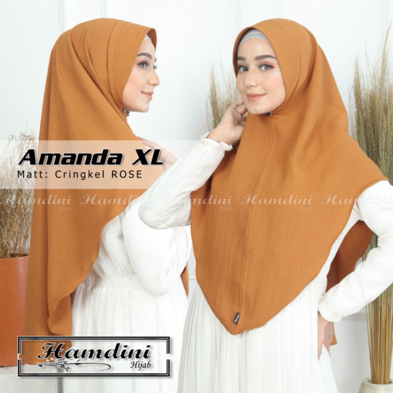 Jilbab Khimar Instan Simple Crincle Amanda XL 02 Ori Hamdini