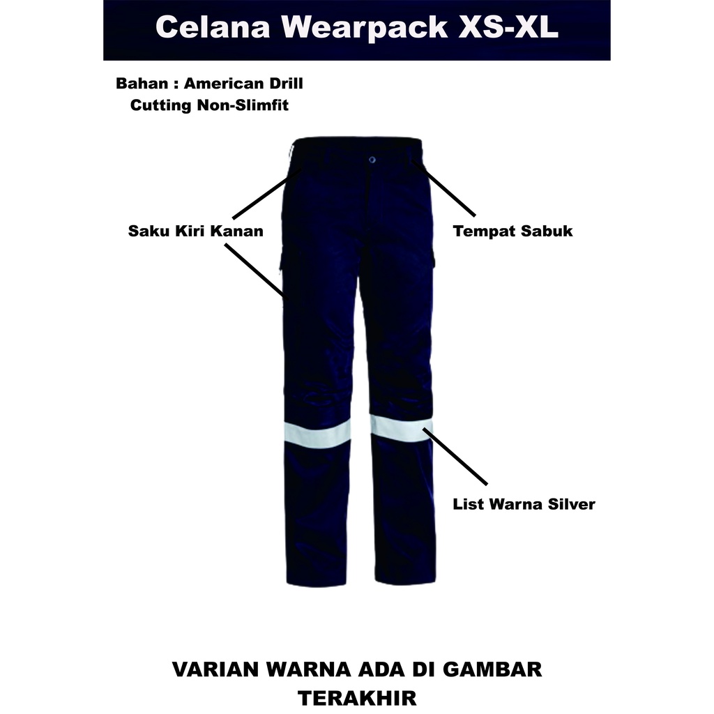 Celana Wearpack Katelpak Celana Montir American Drill XS-XL