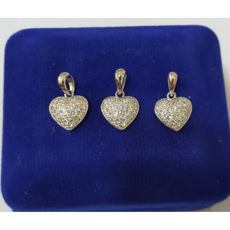 Liontin Love Cor mata2, Perak 925, Sepuh Emas putih