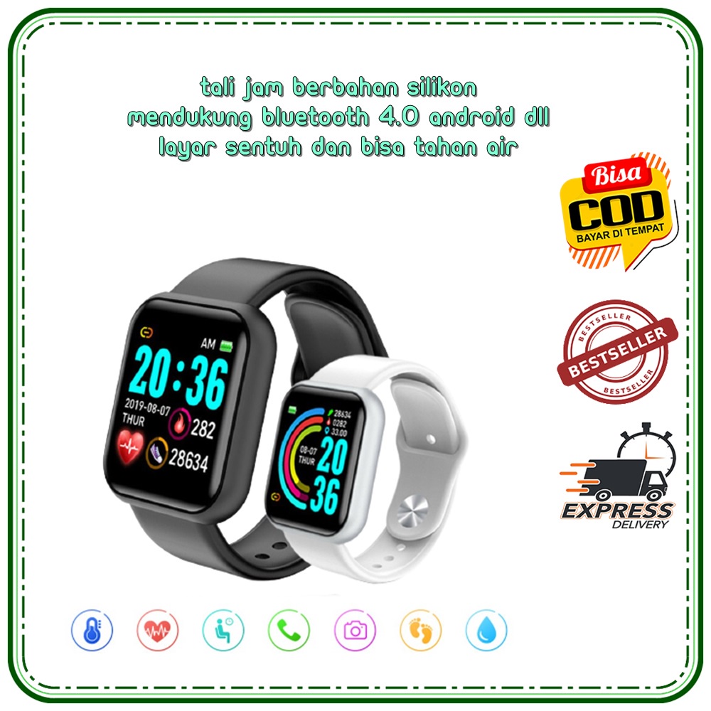 Y68 Jam Tangan Pria Wanita Digital Smartwatch Bluetooth / Smartwatch / Smartwatch Jam Tangan Bluetoo