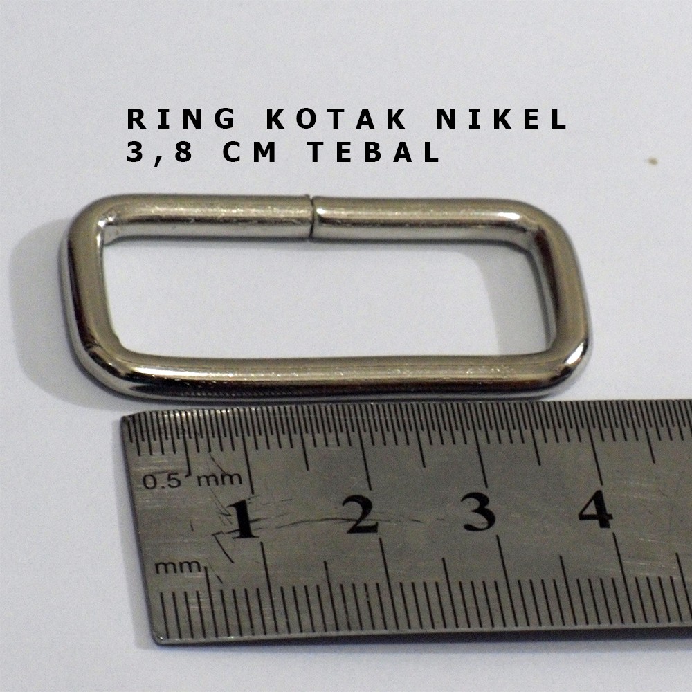 Ring Kotak 3,8 cm Nikel Tebal