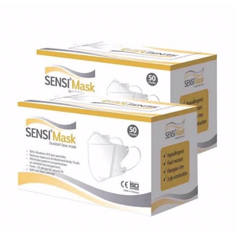 Masker Sensi Duckbill Mask Earloop isi 50 pcs 3 ply asli original 3ply