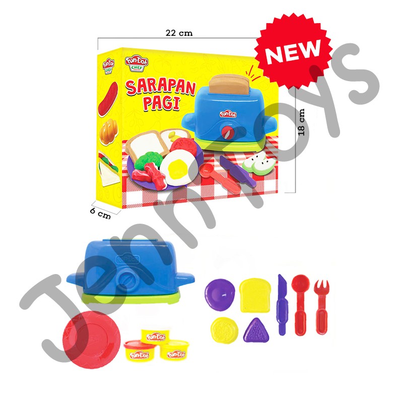 JennToys - Mainan Anak Perempuan Mainan anak Laki laki Edu Toy Sensory Dough - FUN DOH SARAPAN PAGI