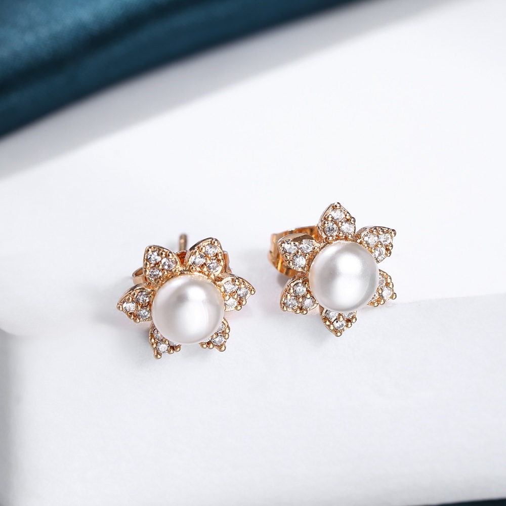 COD Anting Mutiara Anting Bulat Mutiara Anting Emas Mutiara  Terbaru  Korea Wanita D292