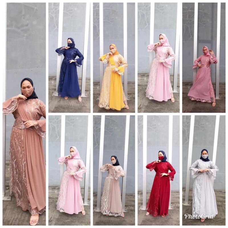 REALPICT /Gamis tille mewah/ Gamis Tille Premium/ Gamis Pesta