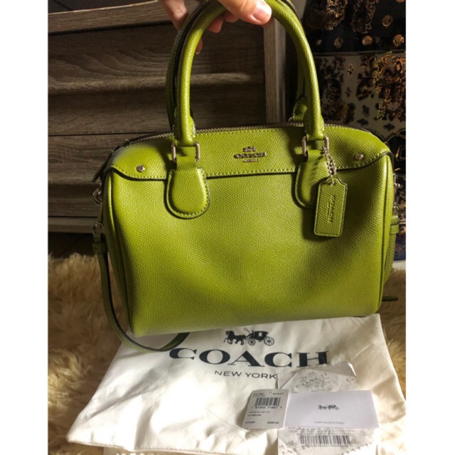 Tas Coach Crossgrain Mini Bennet Yellow Green PRELOVED VVGC 100% Original