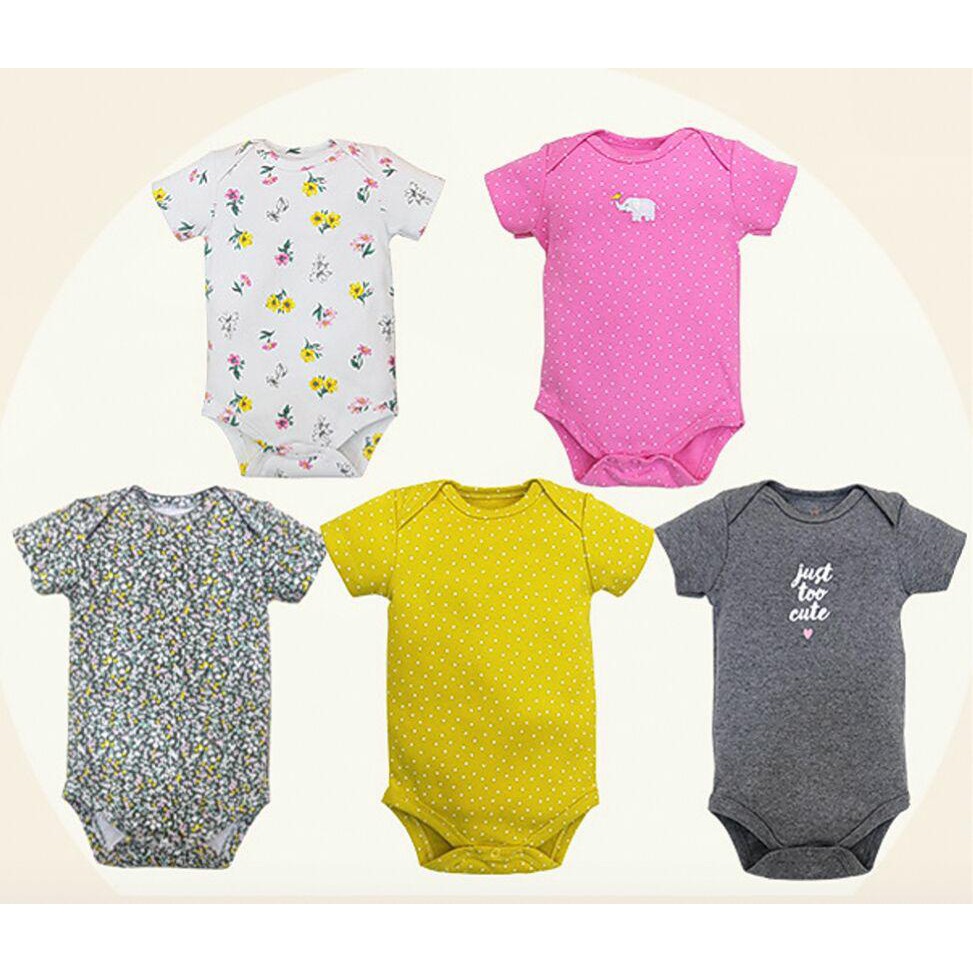 Tedmimak Bodysuit Shortsleeve Baby / Jumper Lengan Pendek / Baju Bayi / Pakaian Bayi Isi 5pcs