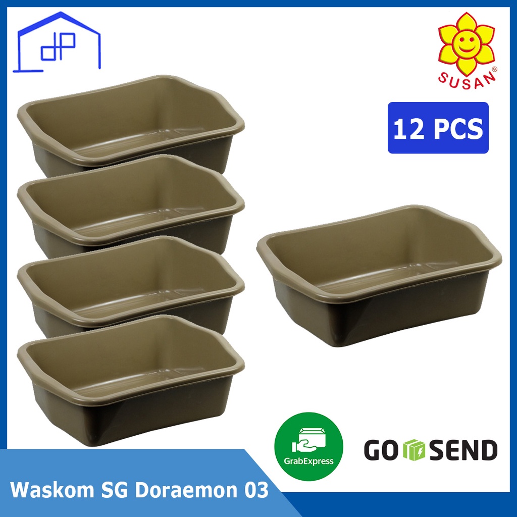 (12PCS) - WASKOM DORAEMON 03 / BAK PASIR KUCING / BASKOM KOTAK / LITTER BOX KUCING / BAKI KUCING