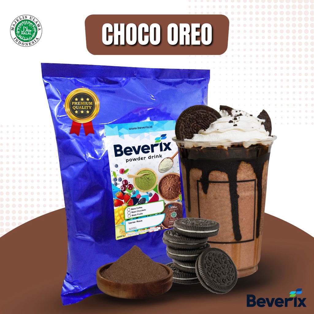 

READY SERBUK MINUMAN RASA OR*EO BISKUIT PREMIUM FRESH BEVERIX POWDER DRINK KEMASAN 500 GRAM DAN 1 KILO TERLARIS