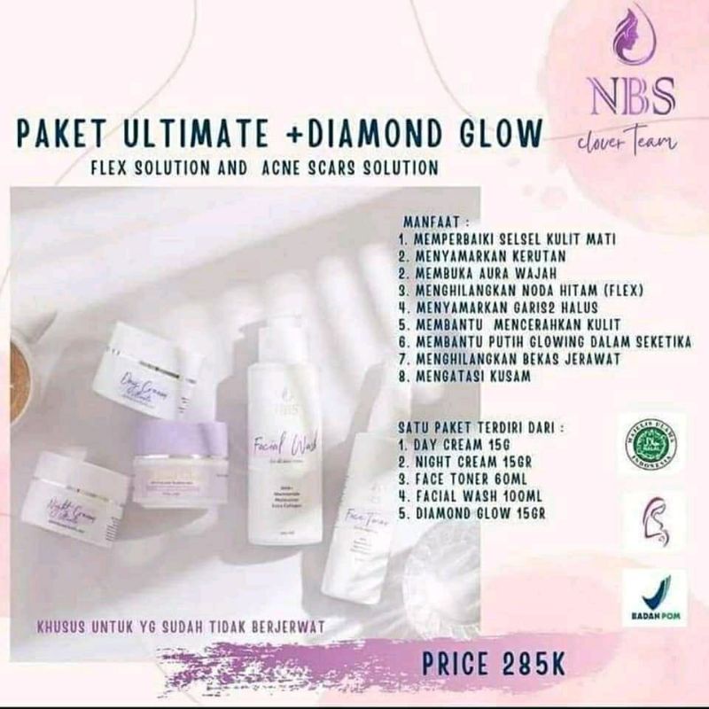 NBS Ultimate + diamond glow/paket penghilang flek hitam Paling ampuh