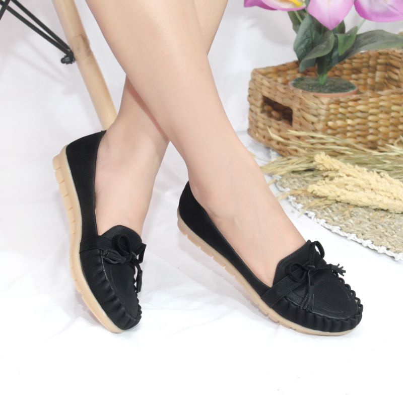 Mym2m Yolanda Sepatu Flat Wanita Balet Flatshoes Sol karet