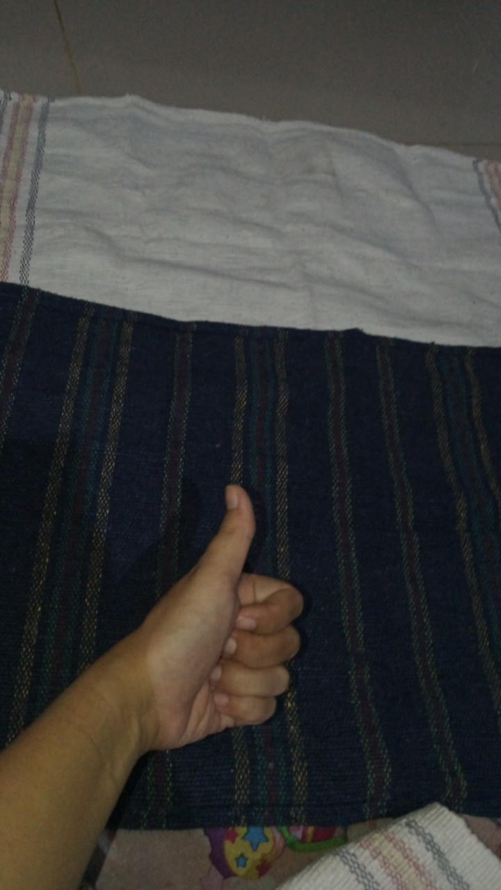 Kain Pel (putih/biru Dongker)