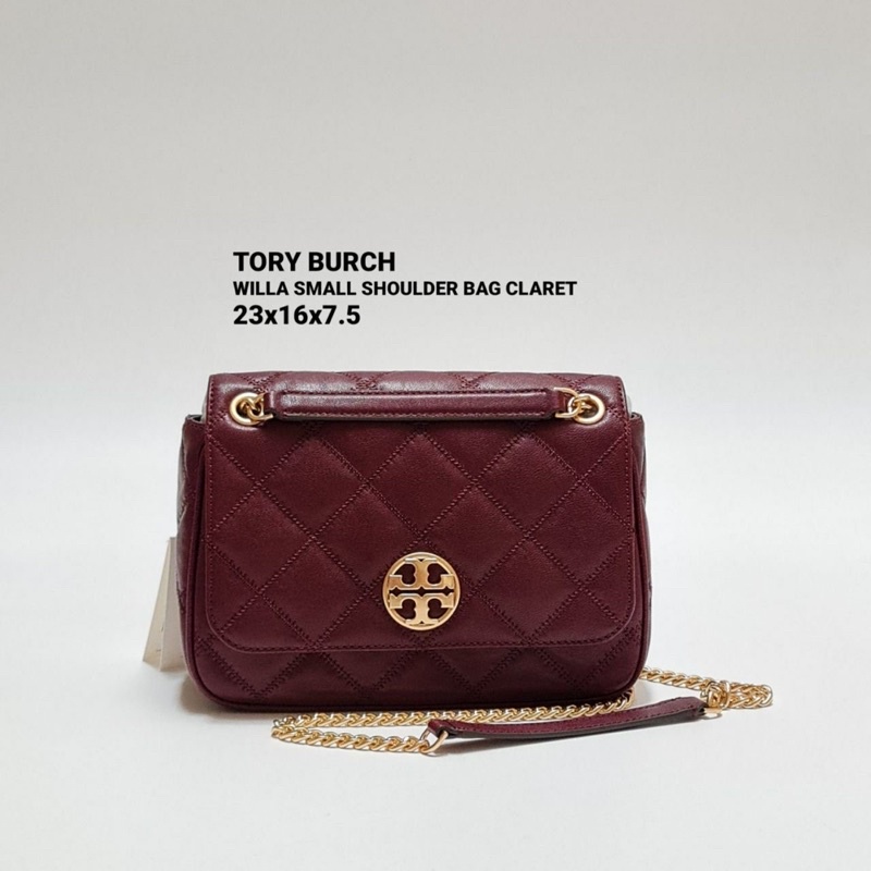 TB WILLA SMALL SHOULDER BAG CLARET 23x16x7.5