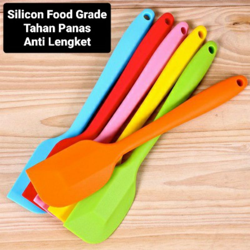 Spatula Silikon Food Grade Alat Masak Tahan Panas Anti Lengket