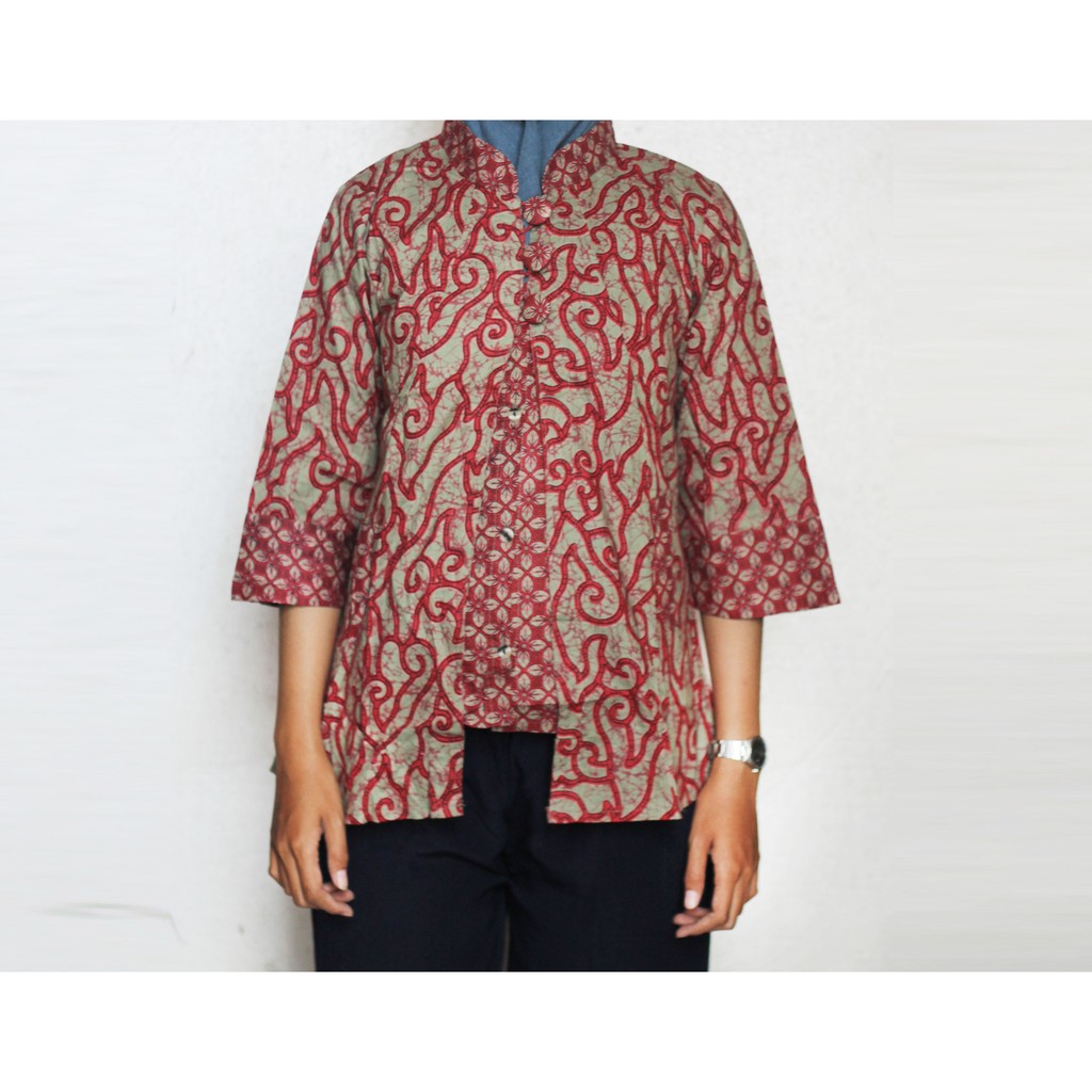 Blouse Batik Wanita I Blus Batik I Blus Kerja Wanita Batik Calya-SIZE M