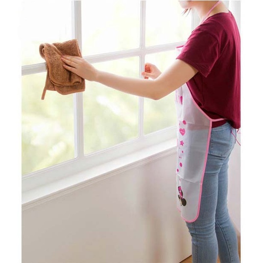 Apron Masak Transparant Celemek Dapur Waterproof Lucu Karakter Kartun