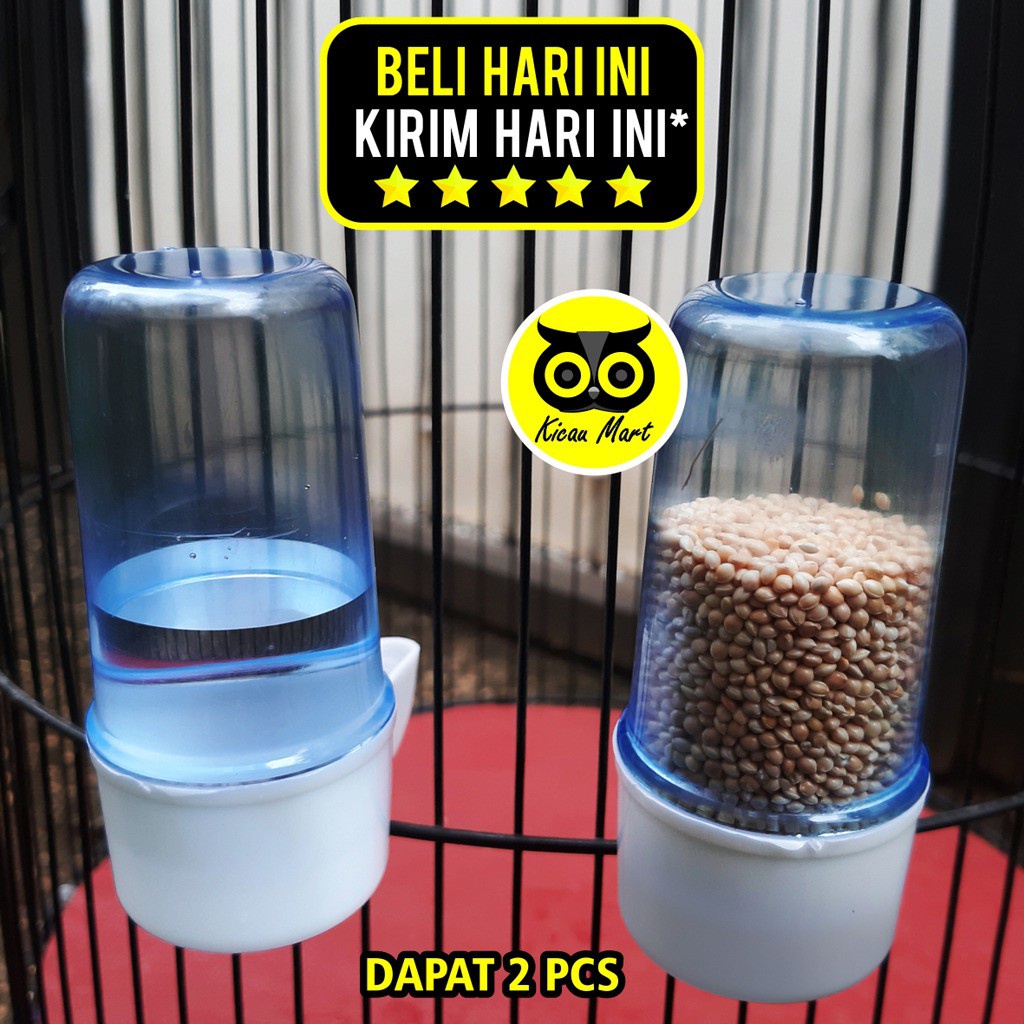 CEPUK DISPENSER ITALY LOCAL ISI 2 PCS WADAH TEMPAT PAKAN MINUM BURUNG HAMSTER  KUALITAS IMPORT CTBGKN