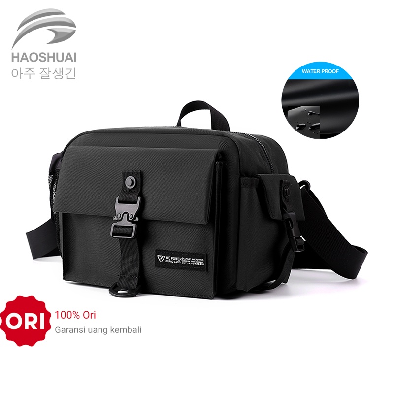 Selempang Pria HAOSHUAI Tas Selempang Pria HAOSHUAI 5900 Sling Bag Pria Waist Bag Pria Waterproof BA
