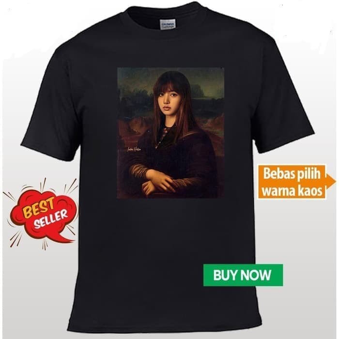 KAOS BLACKPINK LISA MONALISA COMBED 30S BLACKPINK BAJU LISA BLACKPINK HS-165