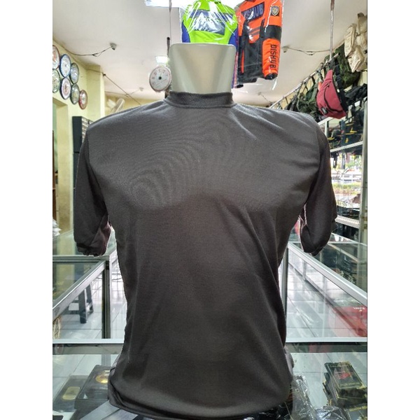 Kaos oblong Coklat Polos - Kaos dalaman Coklat Polos leher Tinggi