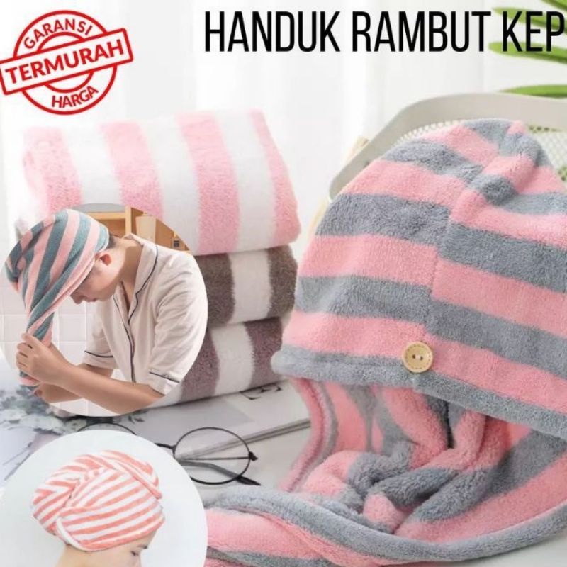 Handuk Rambut Keramas Microfiber Lap pengering Rambut Kepala Praktis dan Cepat Handuk Keramas