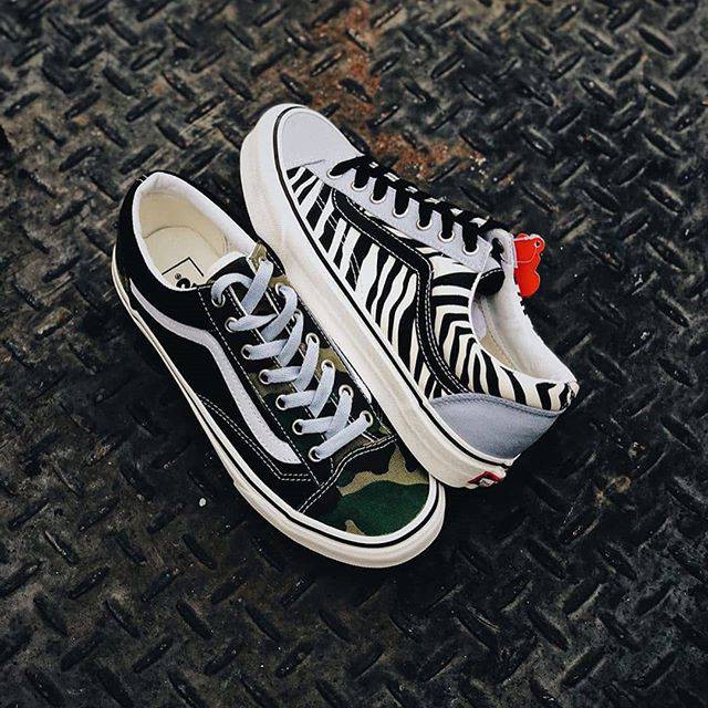 SEPATU VANS STYLE 36 MISMATCH ZEBRA CAMO ORIGINAL