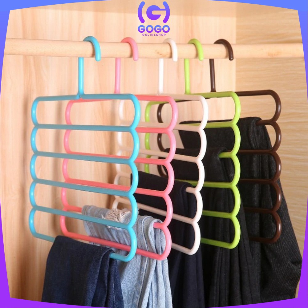 GOGO-C125 C126 C159 Magic Hanger Baju 9 Lubang / Hanger Pakaian 5in1 Gantungan Baju / Handuk Plastik