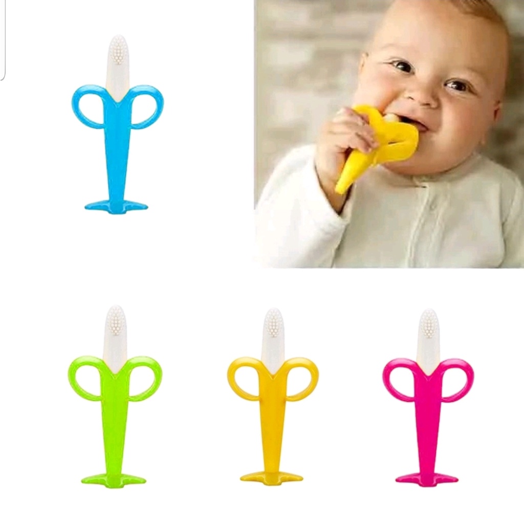 GIGITAN BAYI BENTUK PISANG / BABY BANANA SILICONE TEETHER / GIGITAN BAYI SILIKON (IP)