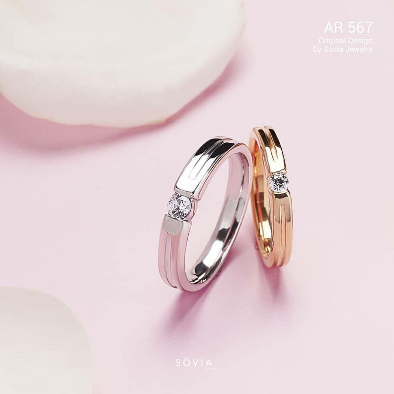 Cincin emas putih couple model terbaru
