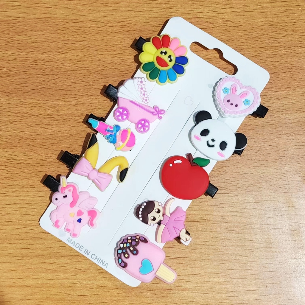 10PCS JEPIT RAMBUT ANAK / JEPITAN RAMBUT ANAK MOTIF KARAKTER KARTUN-JPT - PANDA