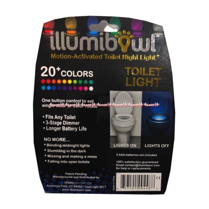 Illumibowl Motion Actived Toilet Night Light Lampu Untuk Closet Toilet