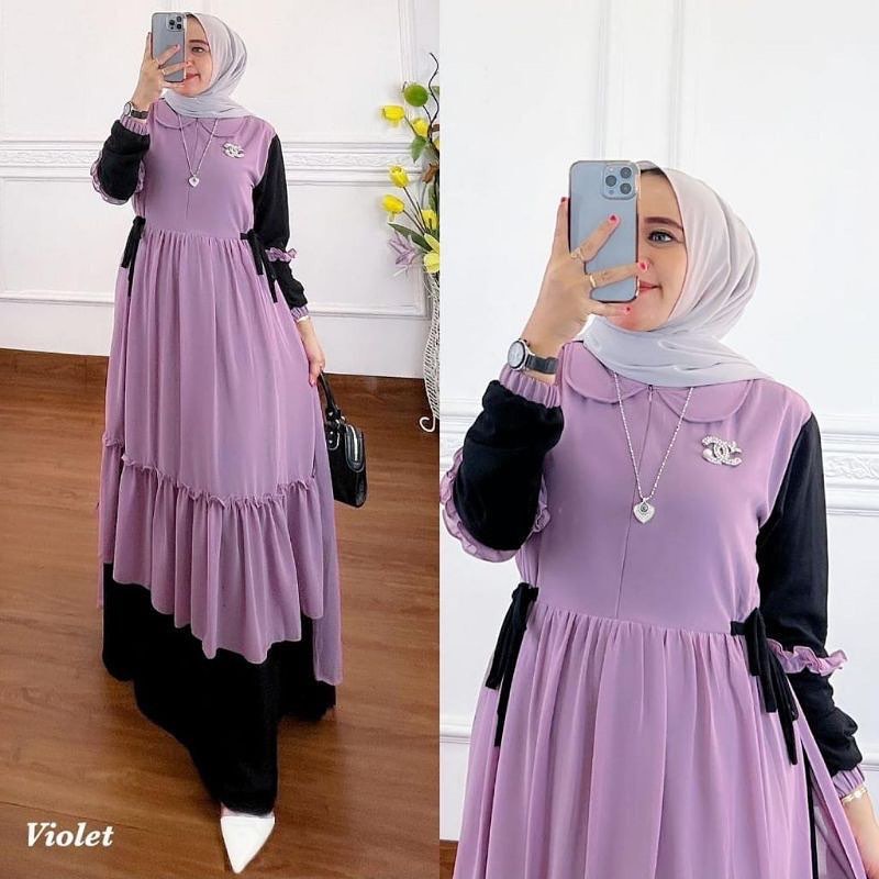 Gamis Ceruti Babydol Polos Jumbo Maxy muslim Terbaru  Dres Wanita Modern