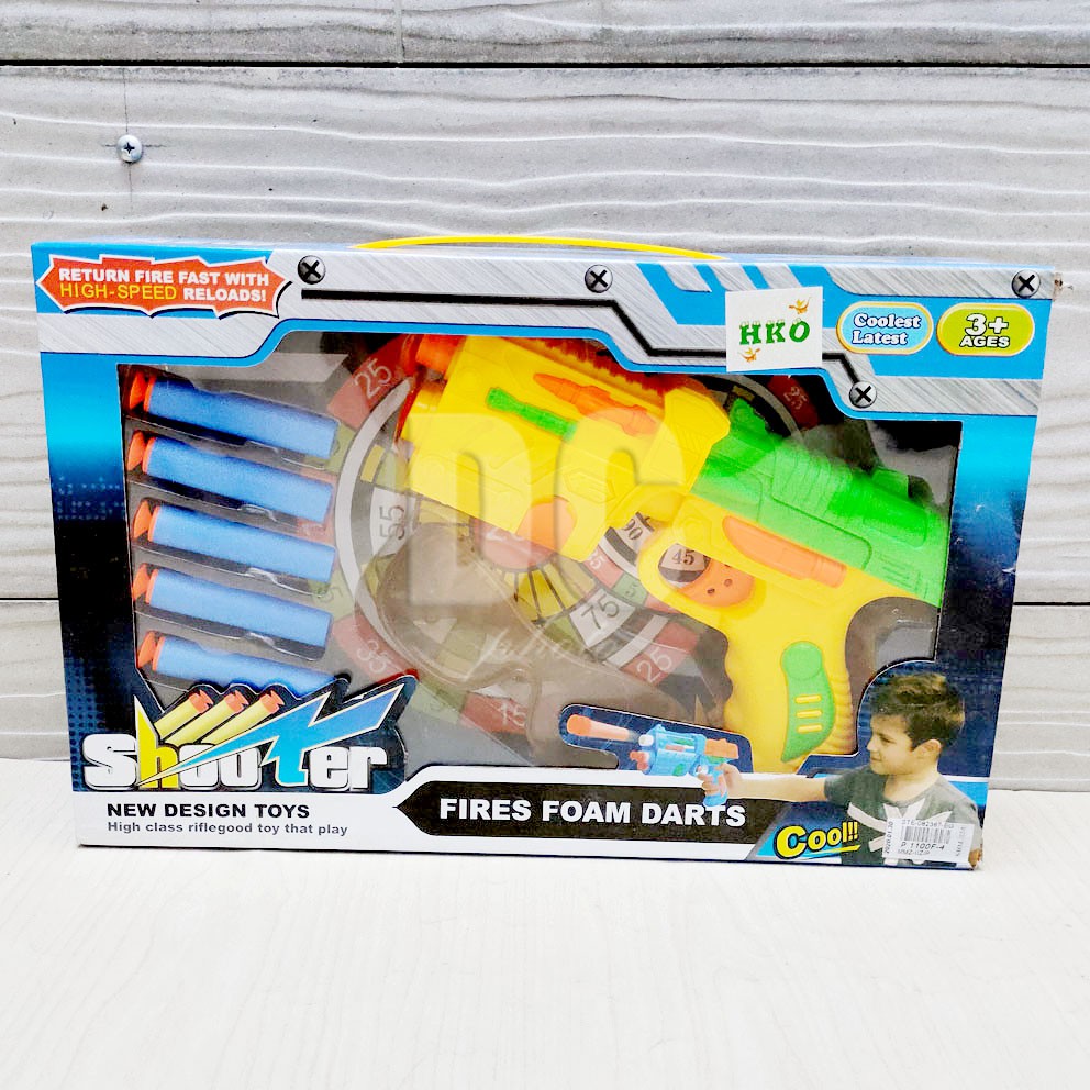 Shooter Fires Foam Dart Mainan Blaster Gun Nerf Tembak Peluru Gabus