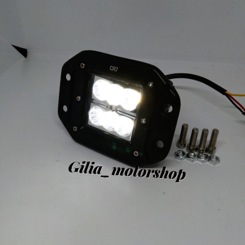 Lampu Tembak  Motor  6 LED 2 Mode Diam dan kedip Cepat Nyala Terang