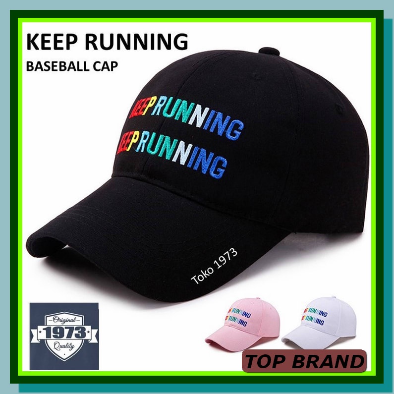 Topi Pet Pria Dewasa Original / Topi Kodok / Topi Pelukis ED157 Baseball Cap : Keep Running - Topi