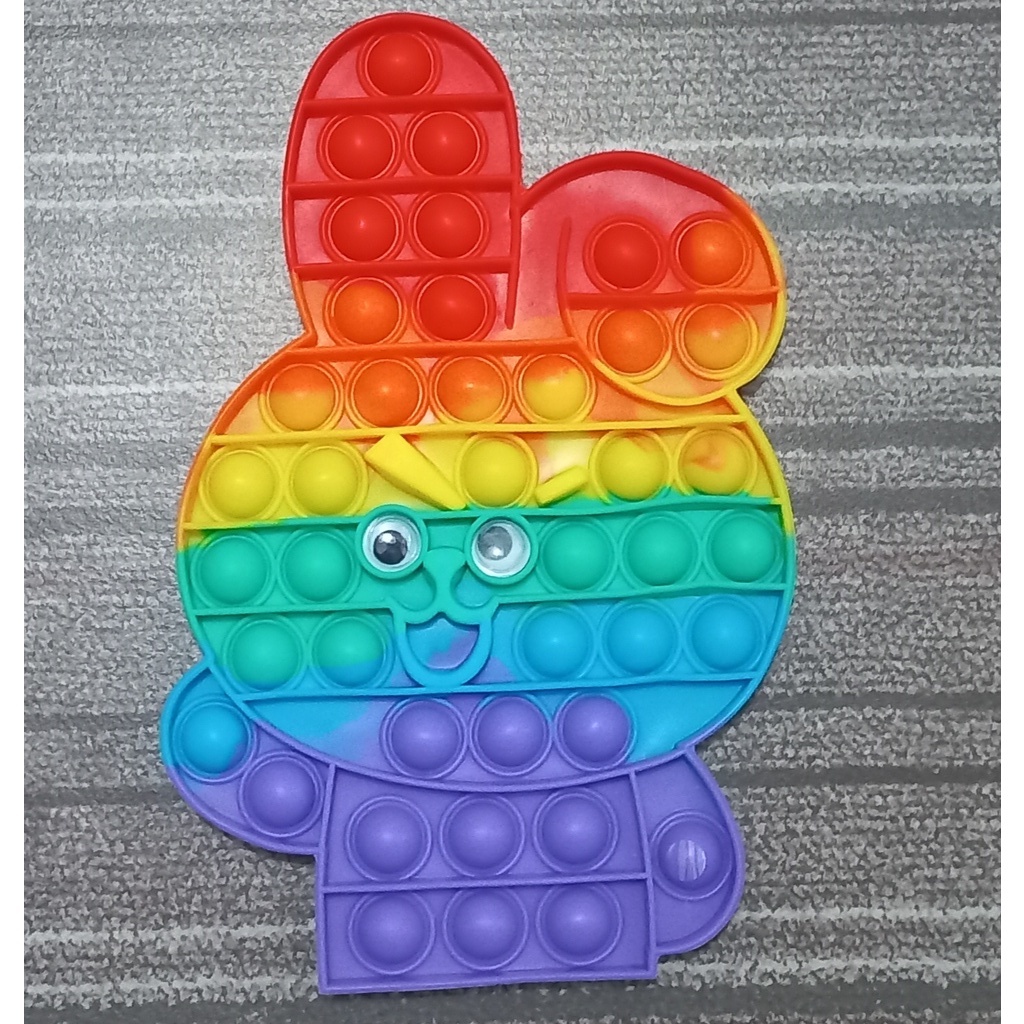 Pop It Jumbo FIDGET TOY Mainan Anak Karakter BTS Rainbow Ukuran 20 cm-4