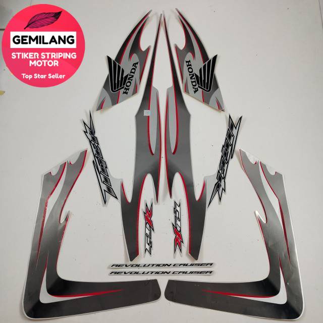Striping Decal Polet Sticker honda tiger 2007 2008 tiger revo tiger kapal silver list body standar b