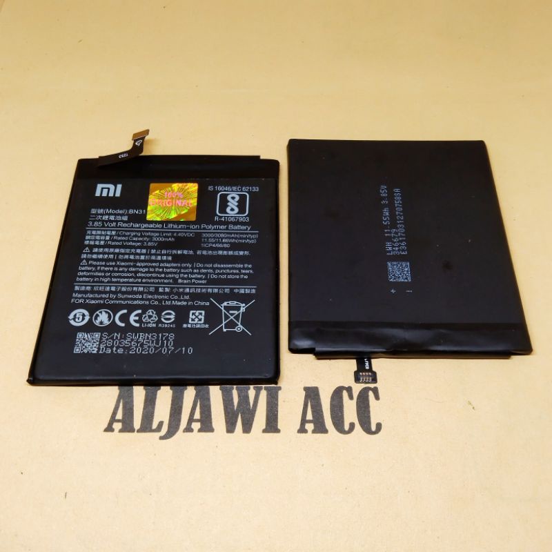 Batre Xiomi Xiaomi Redmi Note 5A BN31 Original Battery Hp