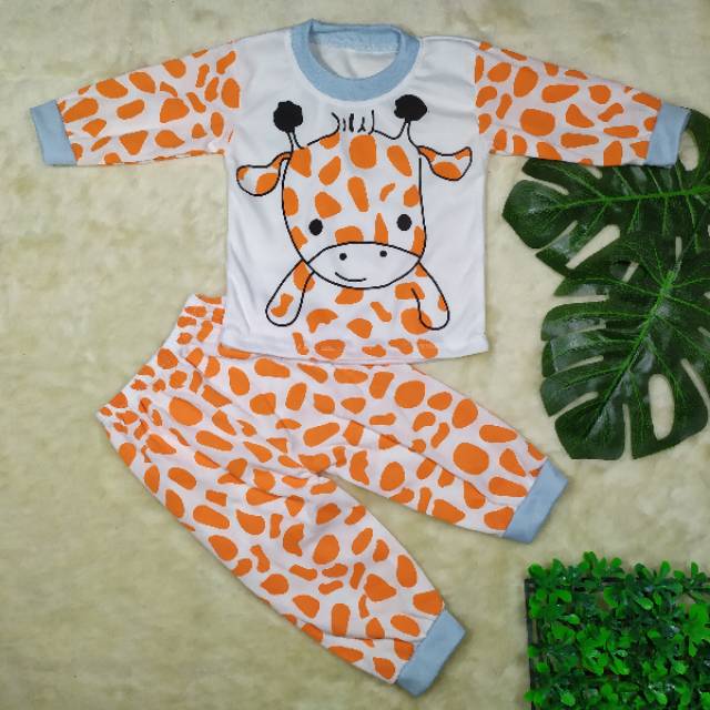 Baju Piyama Anak Gambar Jerapah size 0-12bulan / Pakaian Bayi / Baju Tidur Anak