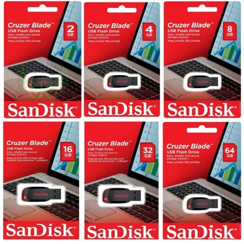 SanDisk Cruzer Blade CZ50 USB Flash Drive - 2.4.8.16.32.64GB