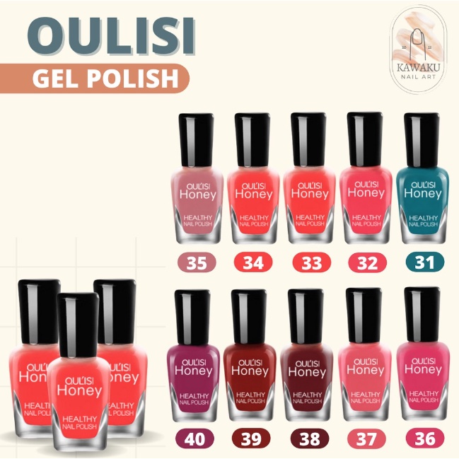 Kutek HALAL OULISI Honey Nail Polish Water Based 40 Warna