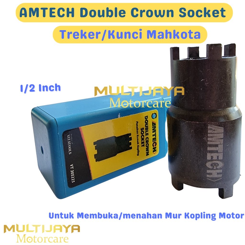 Amtech Double Crown Socket Treker Kunci Mahkota Kunci Mur Kopling Motor Type A B