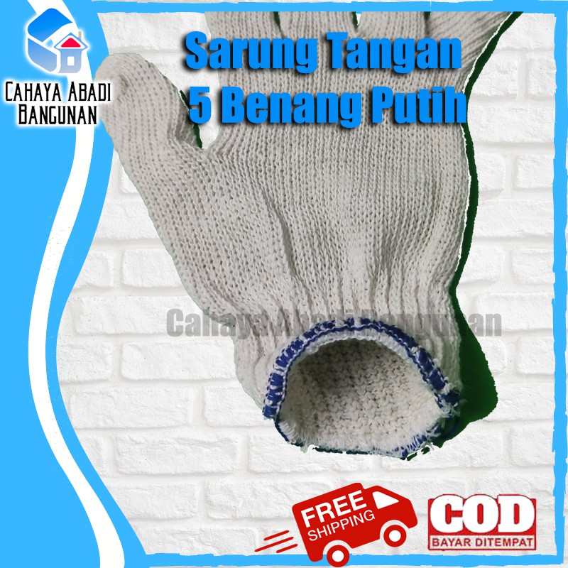 Sarung Tangan Benang 5 Sarung Tangan Tukang Kerja Kain Proyek